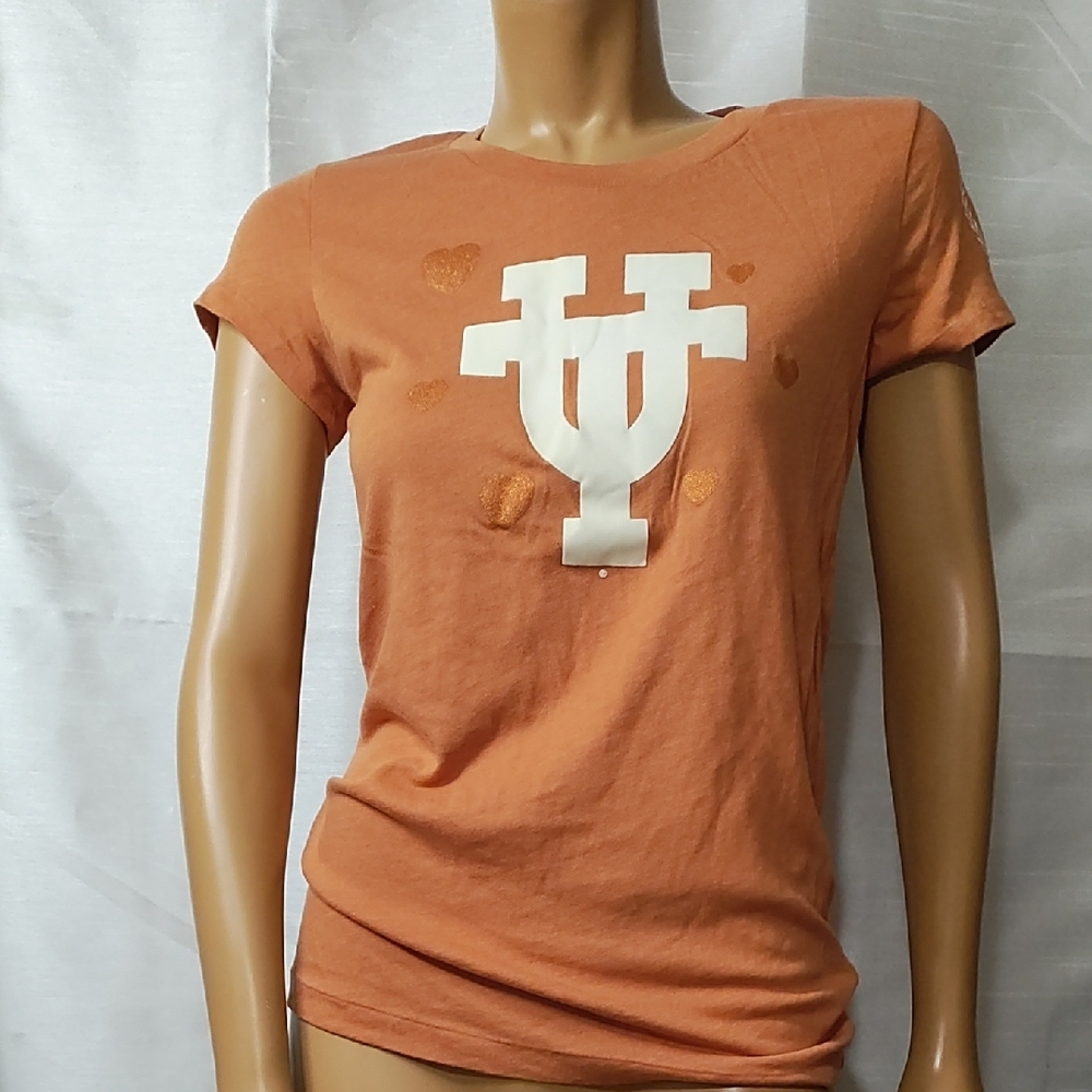 PINK Victoria's Secret Orange Fitted Polo T-Shirt